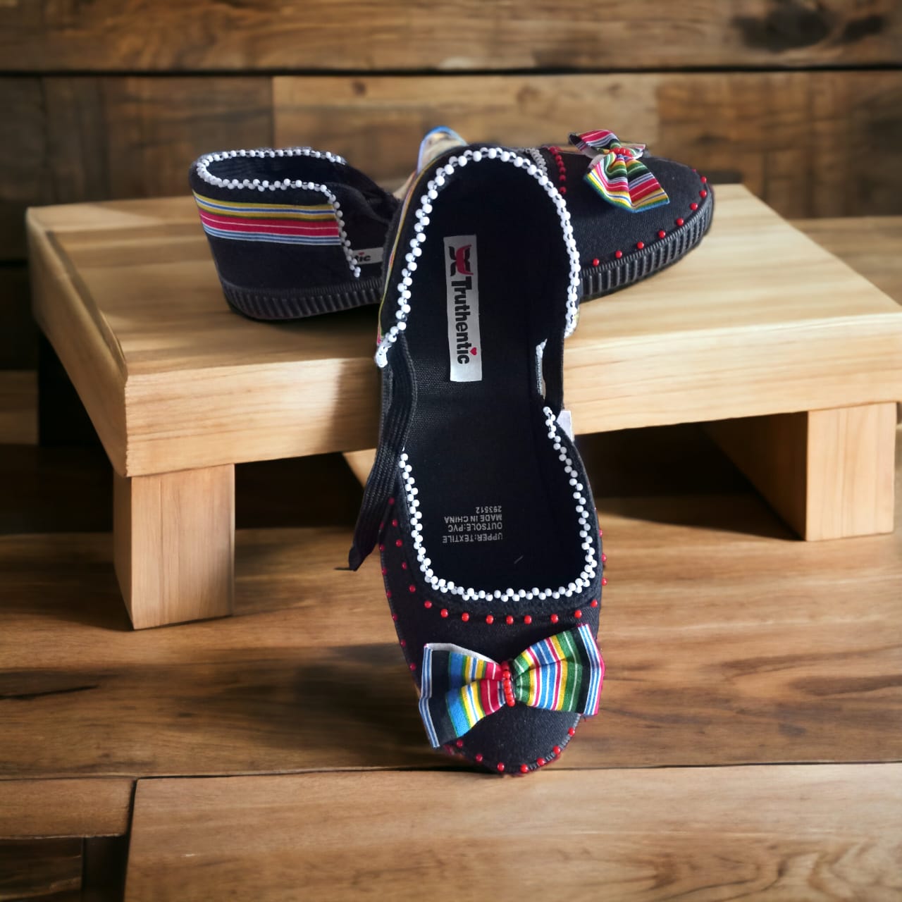 African Fabric-Inspired Beaded Shoes/Sneakers