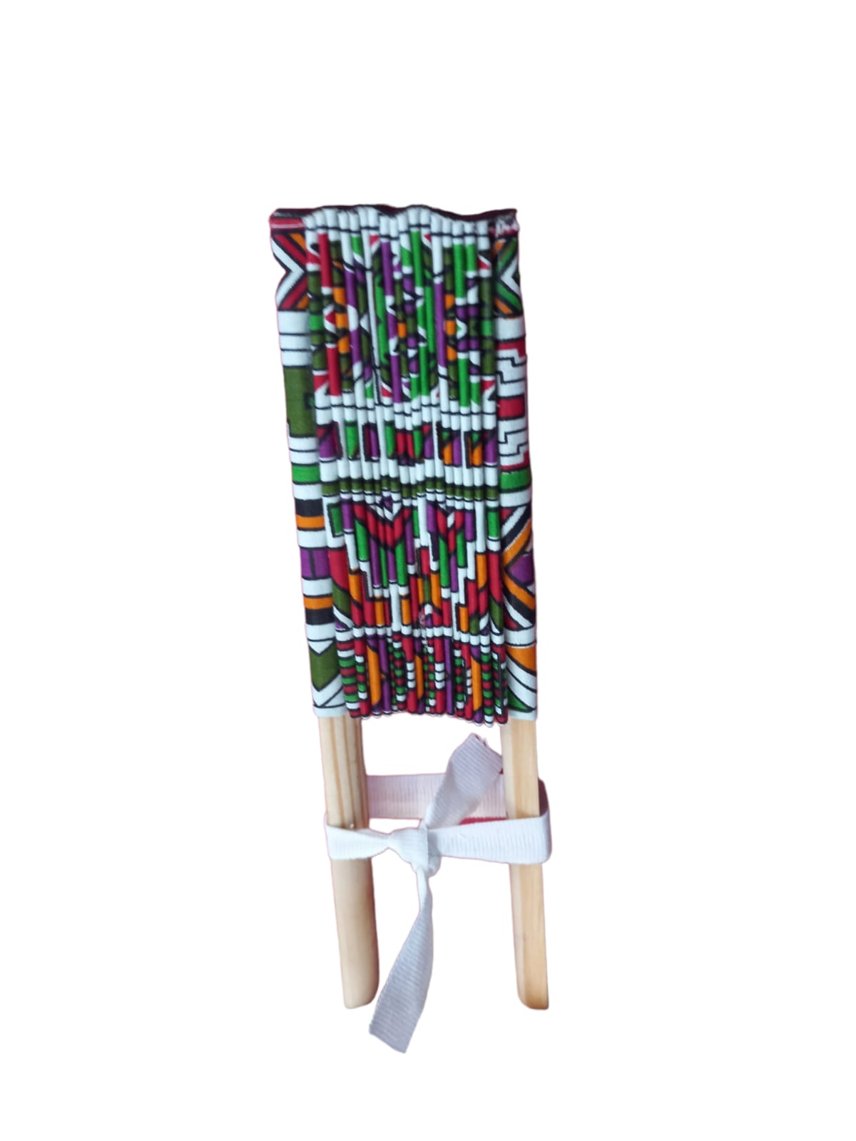 Vhutambo Handmade Foldable African Fabric Fan with Wooden Handles