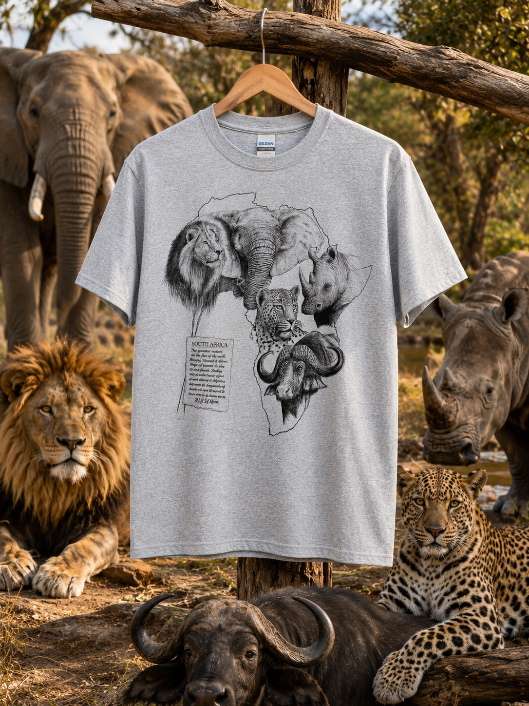 African wildlife T-shirt Collection - Hand-drawn