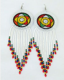 Large Circle Beaded Tassel Earrings – African Statement Jewellery