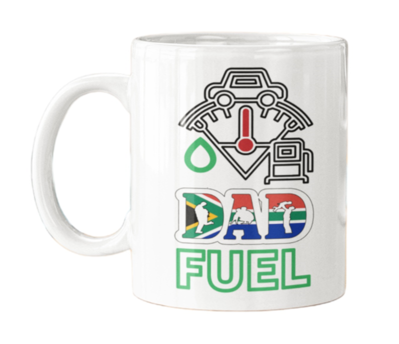 White Ceramic Mug -Dad Fuel - 0.325 L