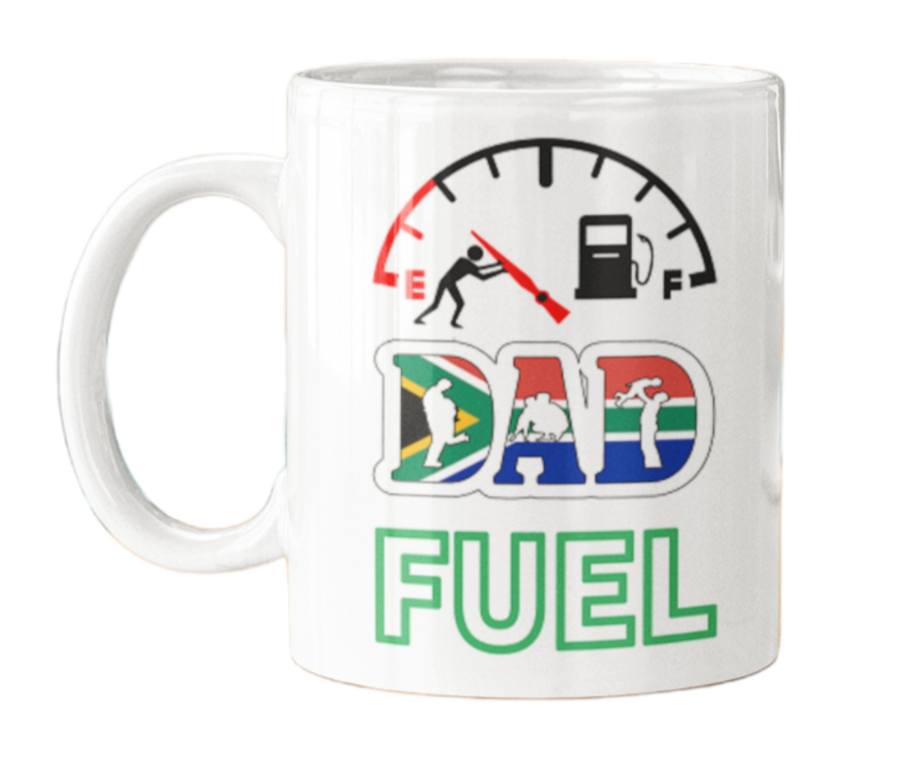 White Ceramic Mug -Dad Fuel - 0.325 L