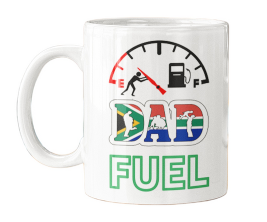 White Ceramic Mug -Dad Fuel - 0.325 L