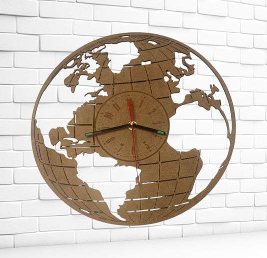 World Map Wall Clock