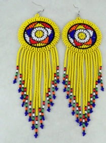 Large Circle Beaded Tassel Earrings – African Statement Jewellery