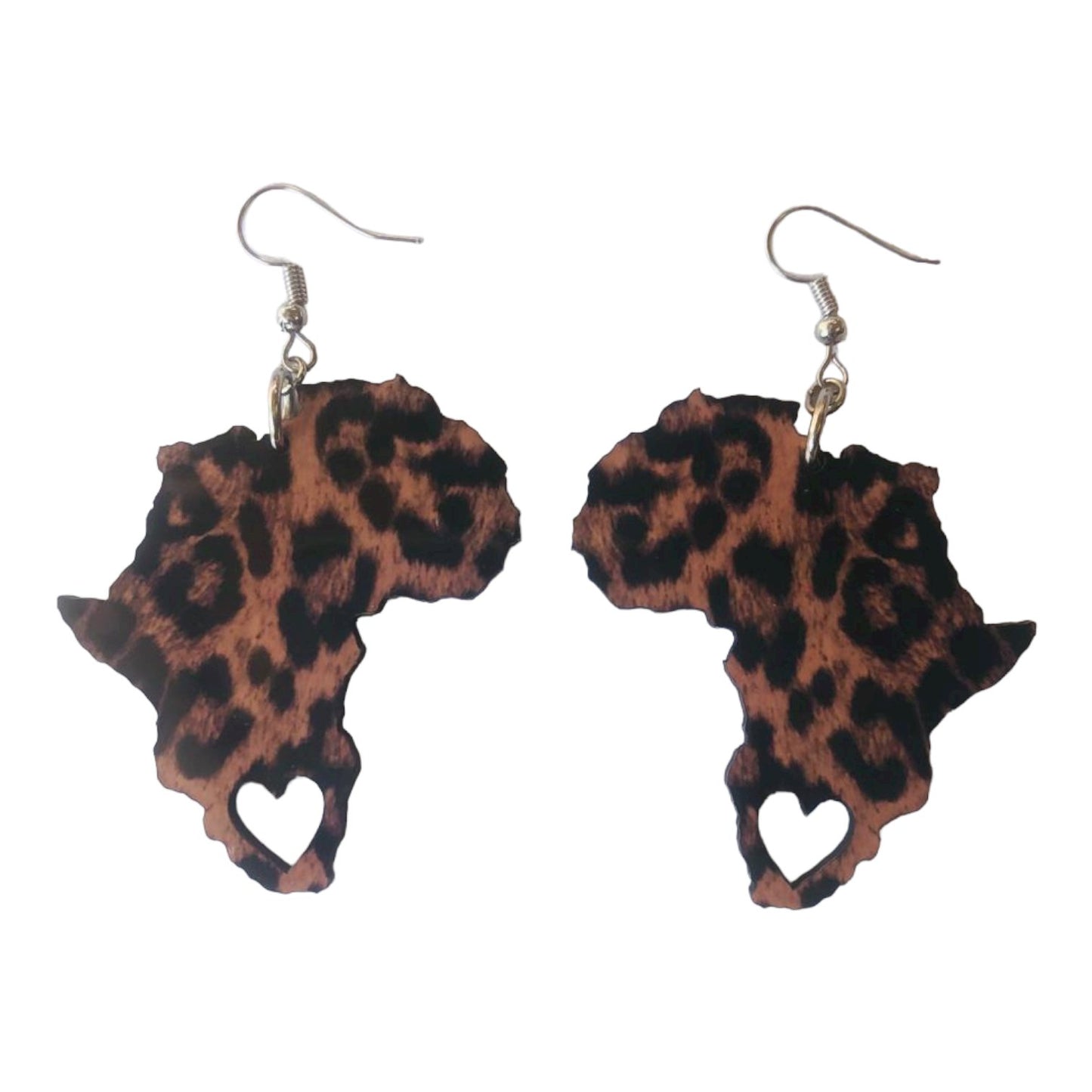 Africa Map Earrings - Animal and Camouflage Print-Inspired - African Pride Collection