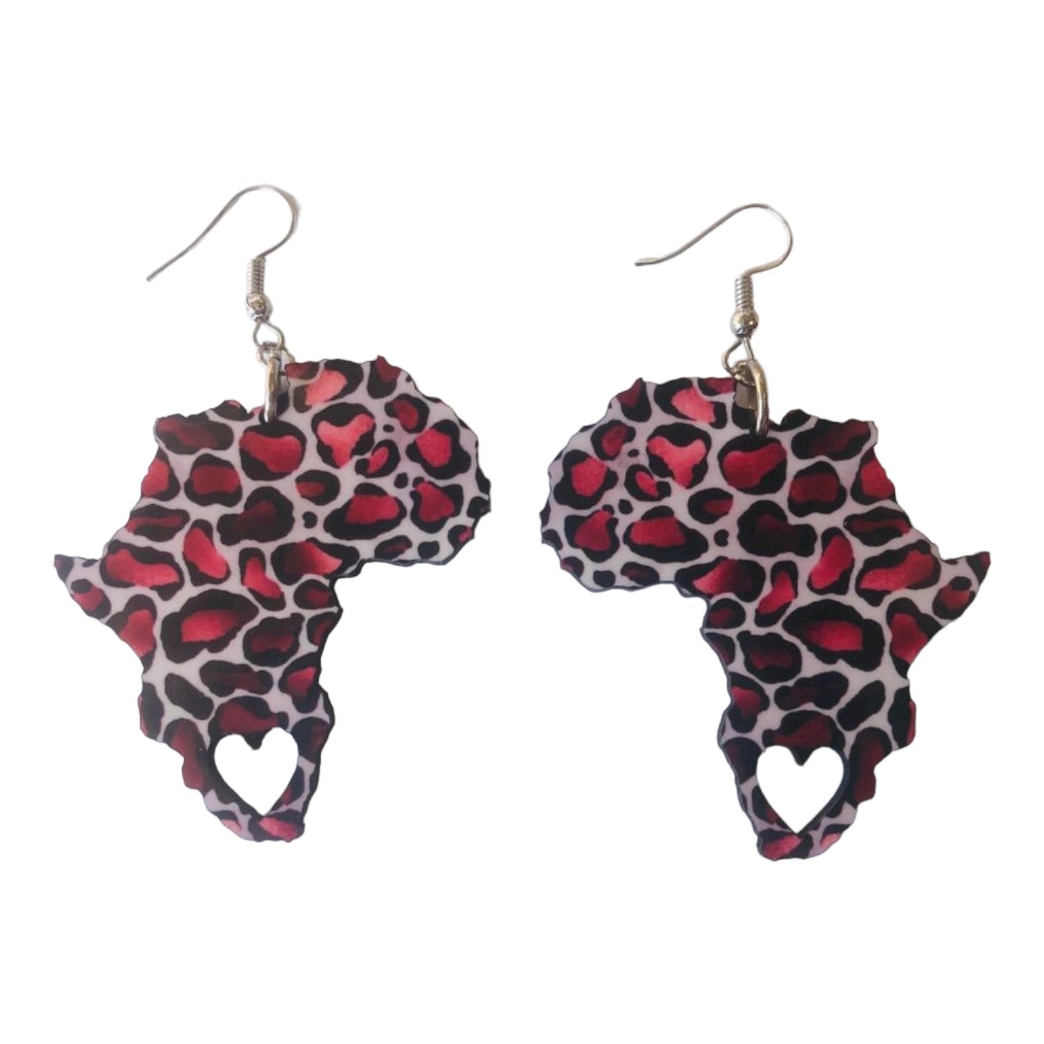 Africa Map Earrings - Animal and Camouflage Print-Inspired - African Pride Collection